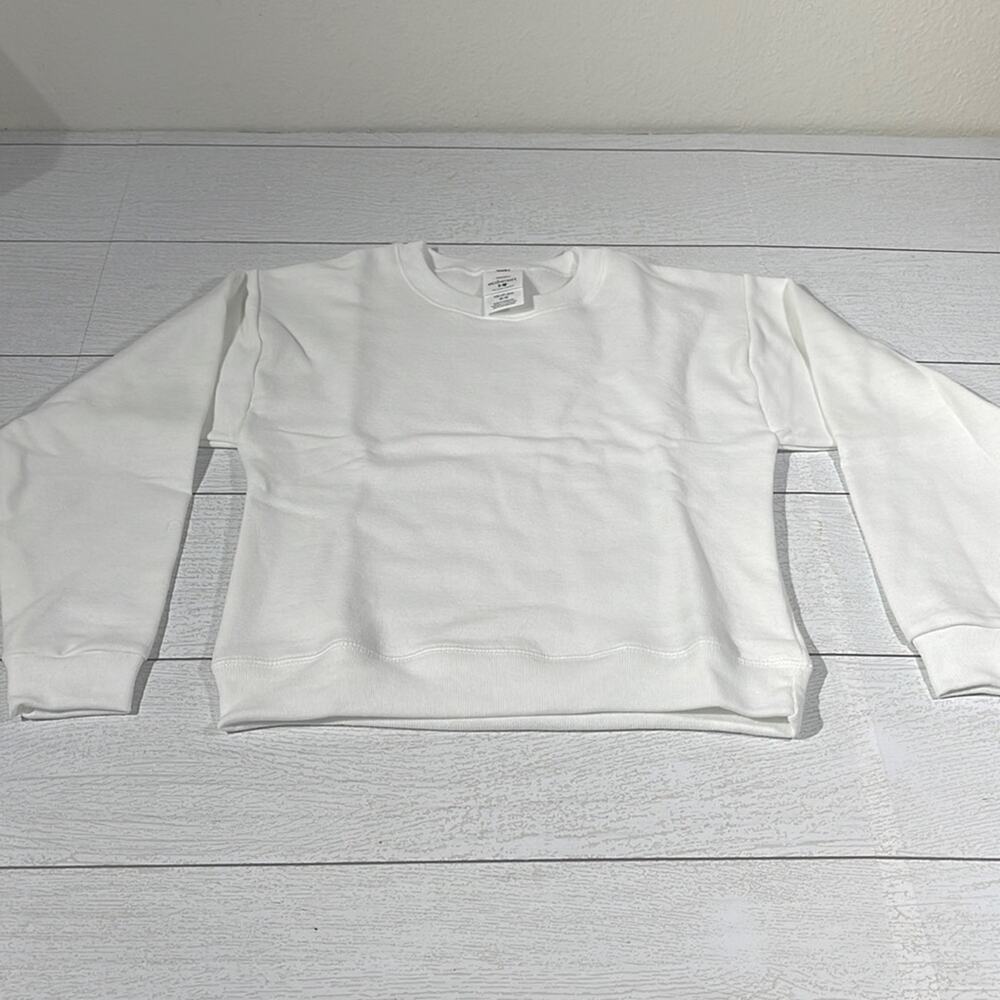 Hanes EcoSmart Kids White Sweatshirt Size 6-8